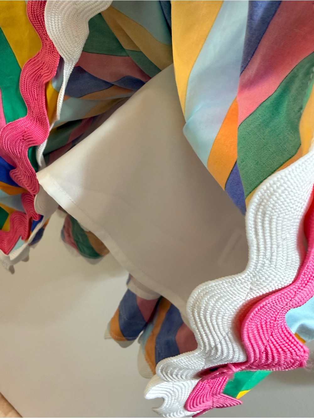 Sugarlips Multicolor Stripe One Shoulder Ruffle Tiered Mini Dress - Size XS NWT - Picture 6 of 15